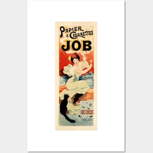 JOB PAPIER CIGARETTES by Georges Meunier Paris 1889 Vintage Art Nouveau Advertisement Posters and Art